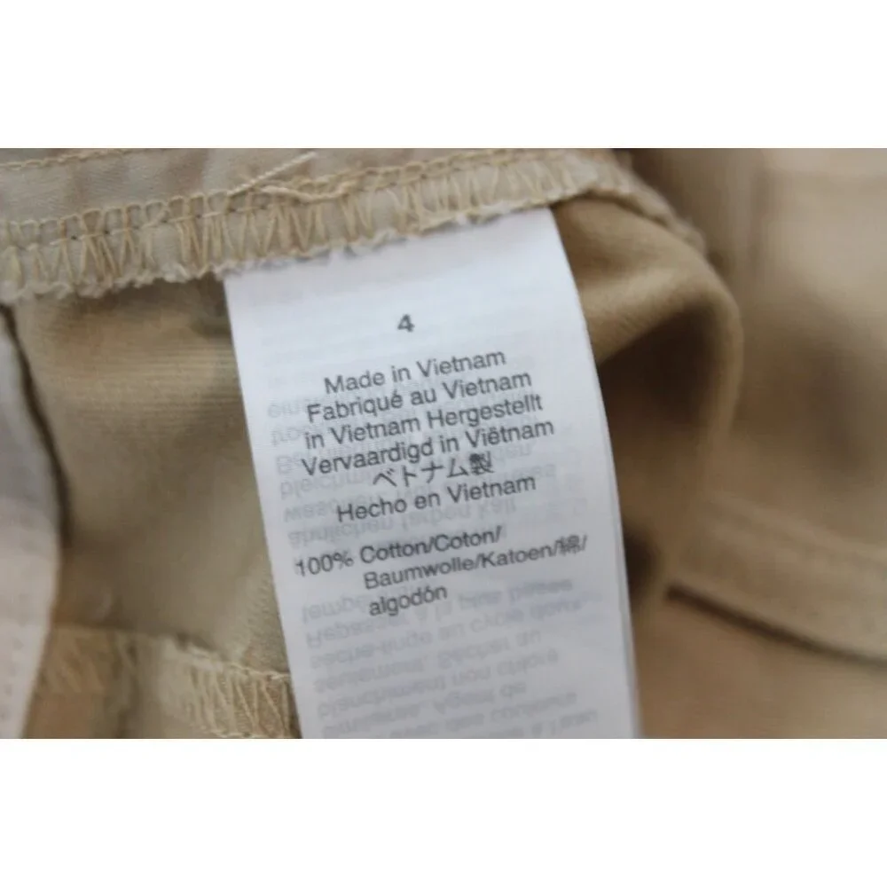 NWT J Crew Factory Chino Shorts Size 4 Tan Khaki Preppy Casual 100% Cotton - Picture 10 of 10